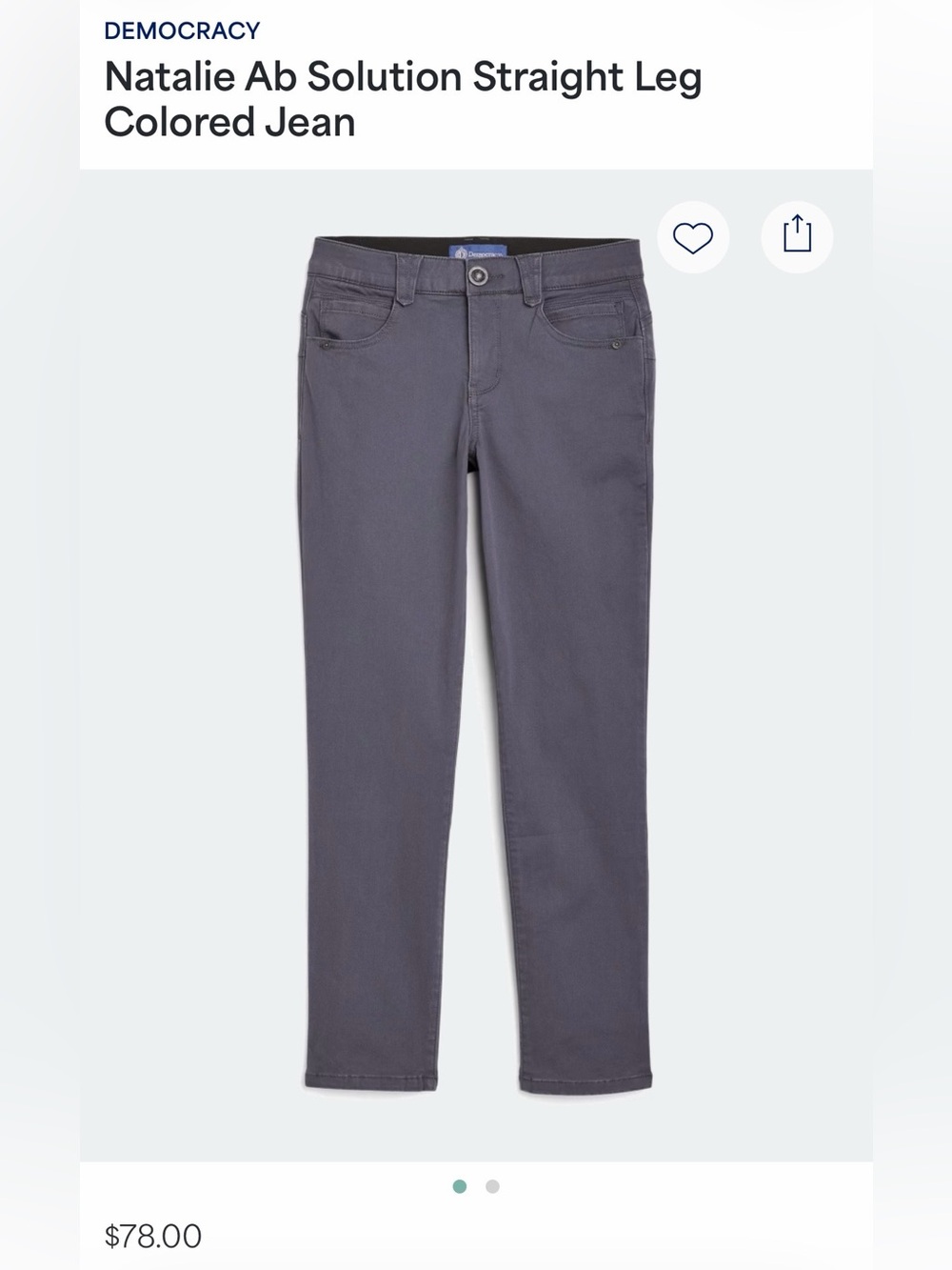 Democracy Natalie Ab Solution straight leg gray jeans